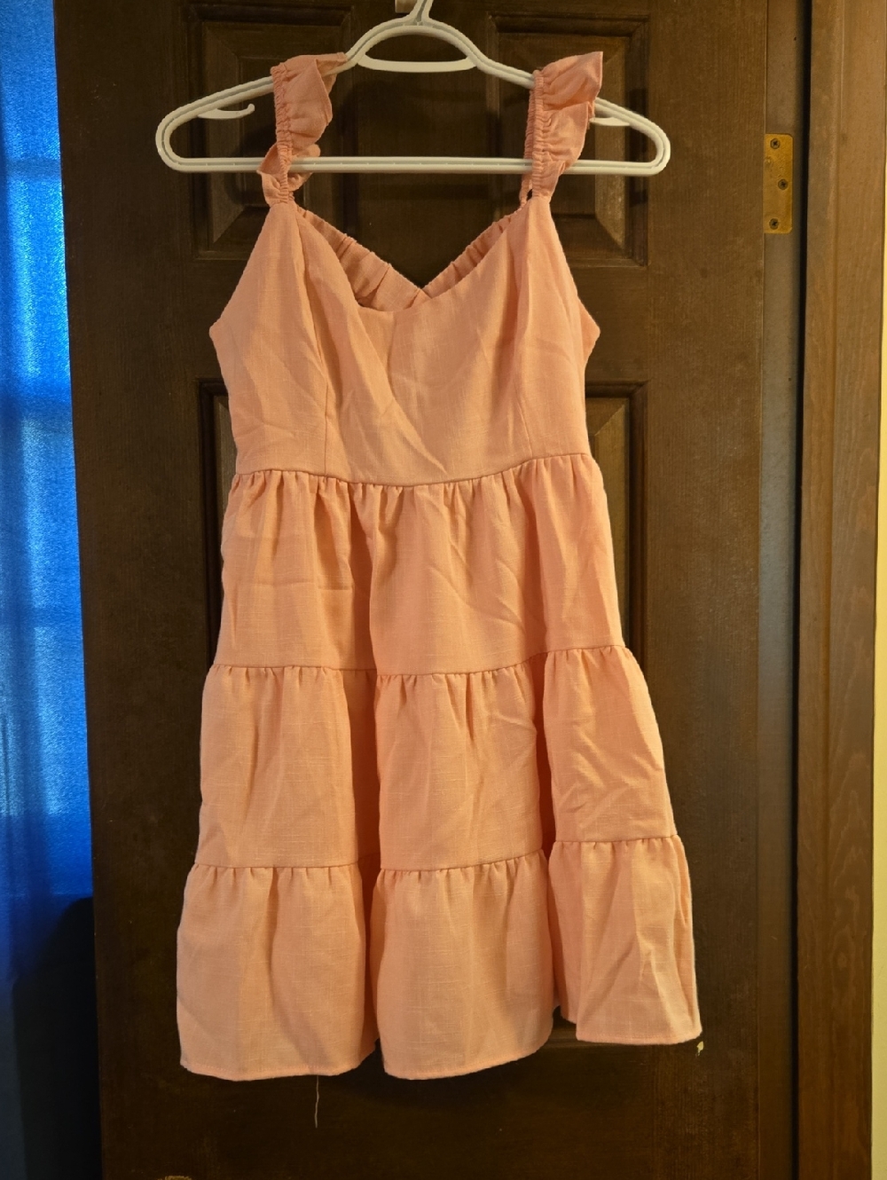 Peach Tiered Sundress with Ruffle Straps